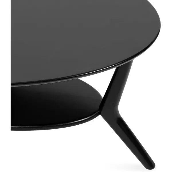 imageKate and Laurel Nylah MidCentury Modern Oval Coffee Table with Storage for Living Room Home Decor 48x26x18 Black