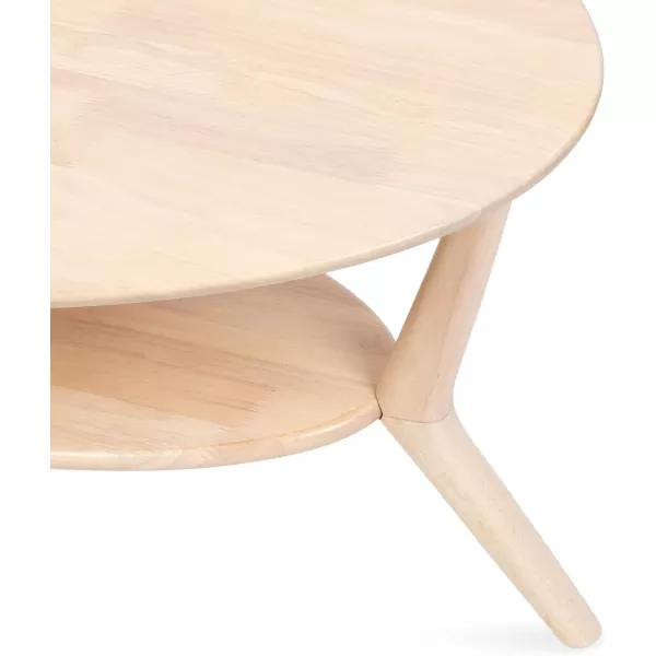 imageKate and Laurel Nylah MidCentury Modern Oval Coffee Table with Storage for Living Room Home Decor 48x26x18 Natural