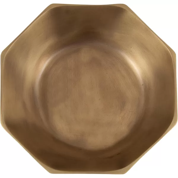 imageKate and Laurel Octave Decorative Faceted Metal Bowls Set of 2 Antique Brass Cast Aluminum FoodSafe Fruit Bowls for Kitchen Counter or Use as a Key Bowl Set for an Entryway Table