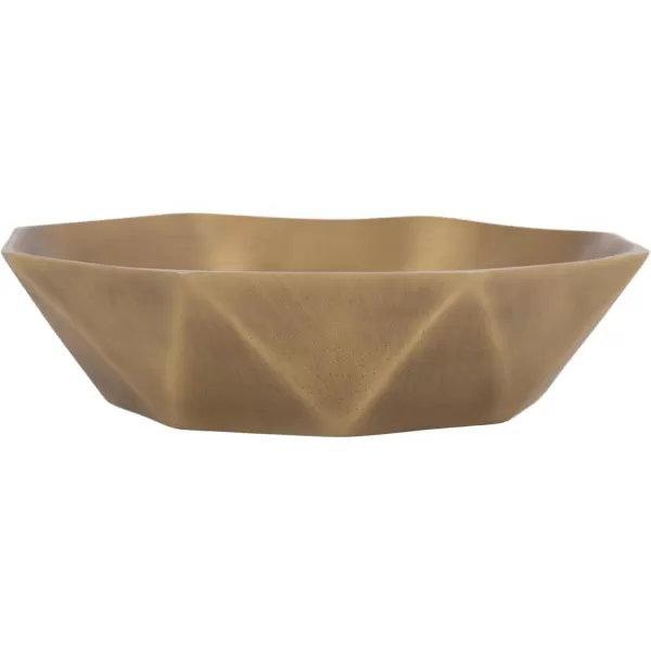 imageKate and Laurel Octave Decorative Faceted Metal Bowls Set of 2 Antique Brass Cast Aluminum FoodSafe Fruit Bowls for Kitchen Counter or Use as a Key Bowl Set for an Entryway Table