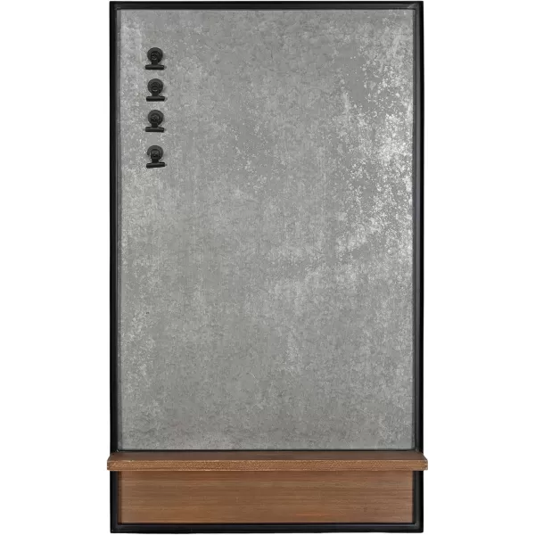 imageKate and Laurel Owing Modern Farmhouse Galvanized Metal Board with Four Magnetized Clips for Organization and Display 20x4x34 Rustic Brown
