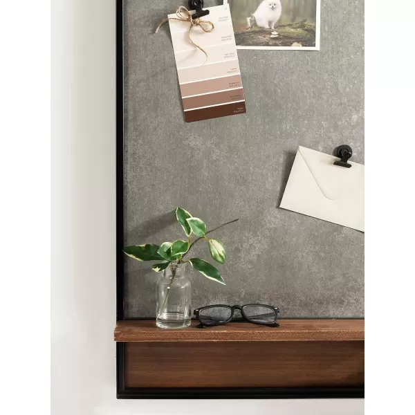 imageKate and Laurel Owing Modern Farmhouse Galvanized Metal Board with Four Magnetized Clips for Organization and Display 20x4x34 Rustic Brown