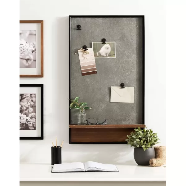 imageKate and Laurel Owing Modern Farmhouse Galvanized Metal Board with Four Magnetized Clips for Organization and Display 20x4x34 Rustic Brown