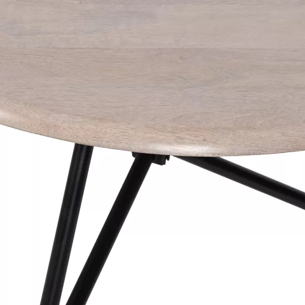 imageKate and Laurel Pallson Modern Round Wooden Coffee Table 28 x 18 Whitewash and Black Circle Wood and Metal Coffee Table with Mixed Materials for Living Room Home DcorWhiteBlack