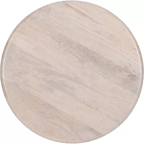 imageKate and Laurel Pallson Modern Round Wooden Coffee Table 28 x 18 Whitewash and Black Circle Wood and Metal Coffee Table with Mixed Materials for Living Room Home DcorWhiteBlack