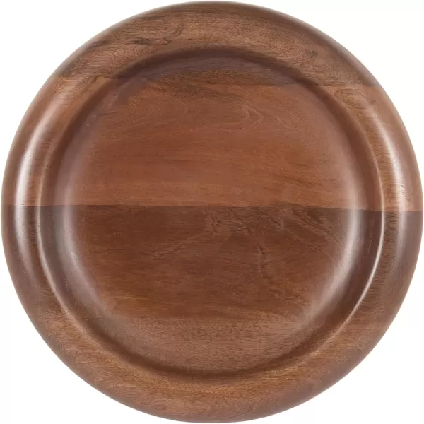 imageKate and Laurel Plumt Decorative Round Solid Wood Nesting Bowls Set of 2 Walnut Brown FoodSafe Fruit Bowls for Kitchen Counter or Use as a Key Bowl Set or Centerpiece Table Decorations