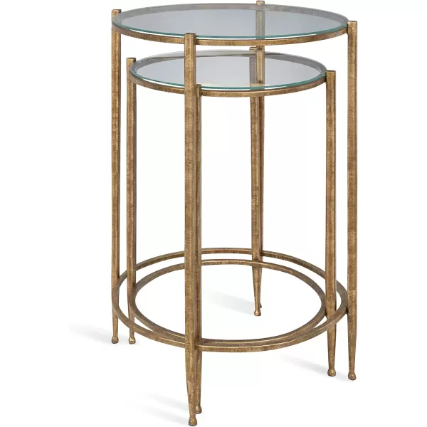 imageKate and Laurel Solange Metal and Glass Nesting Tables Set of 2 Gold