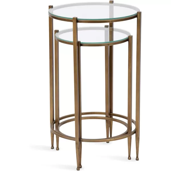 imageKate and Laurel Solange Traditional TwoPiece Metal Nesting Table Set 17 x 17 x 27 Antique Gold Vintage Side Nesting Tables for Living Room Decor and Display
