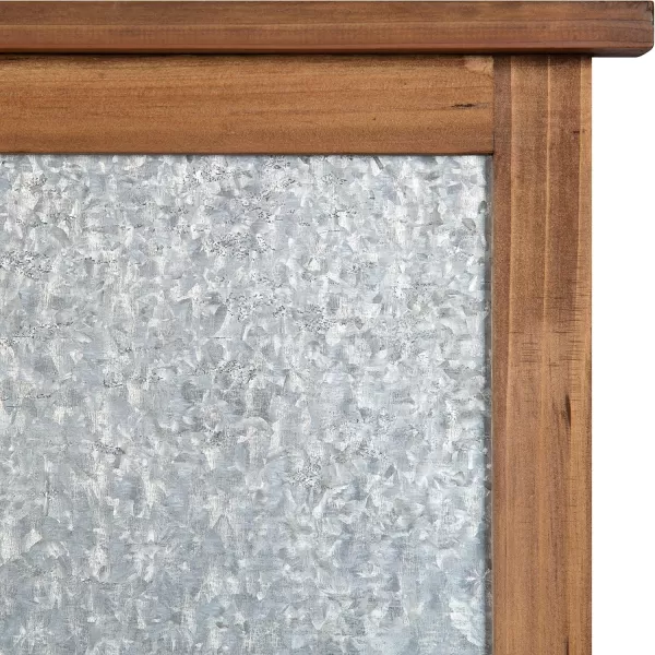 imageKate and Laurel Stallard Farmhouse Magnetic Wall Organizer 24 x 24 Rustic Brown Decorative Galvanized Metal Board