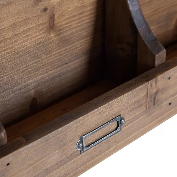 imageKate and Laurel Stallard Farmhouse Magnetic Wall Organizer 24 x 24 Rustic Brown Decorative Galvanized Metal Board