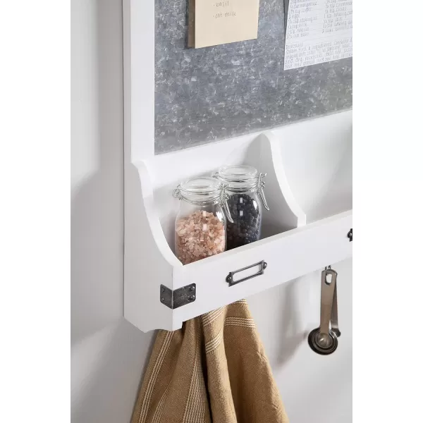 imageKate and Laurel Stallard Farmhouse Magnetic Wall Organizer 24 x 24 White Decorative Galvanized Metal BoardWhite