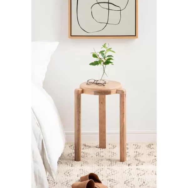 imageKate and Laurel Stuart Transitional Circle Nightstand Use as Indoor Plant Stand or Living Room Accent Table 14x14x20 Natural