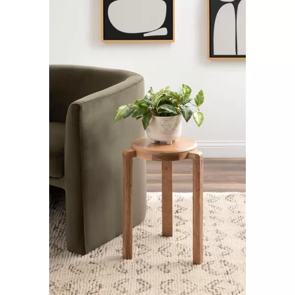 imageKate and Laurel Stuart Transitional Circle Nightstand Use as Indoor Plant Stand or Living Room Accent Table 14x14x20 Natural