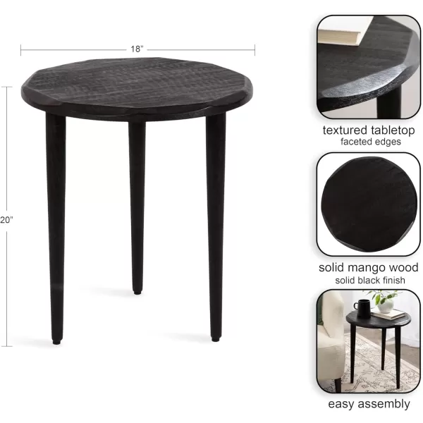 imageKate and Laurel Tavares Solid Wood Accent End Table for Use as Indoor Plant Stand or Living Room Decor Piece 18x18x20 Black