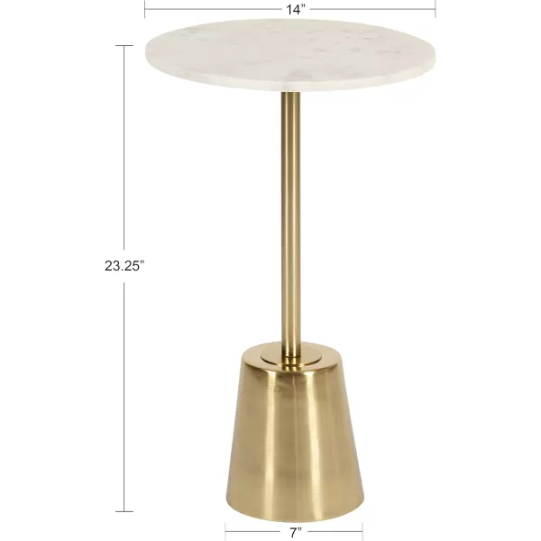 imageKate and Laurel Tira Elegant Round Side Table 14 x 24 Brass and Black Modern Glam Circle End Table for Use as Bedroom Nightstand or Living Room Table OptionGold