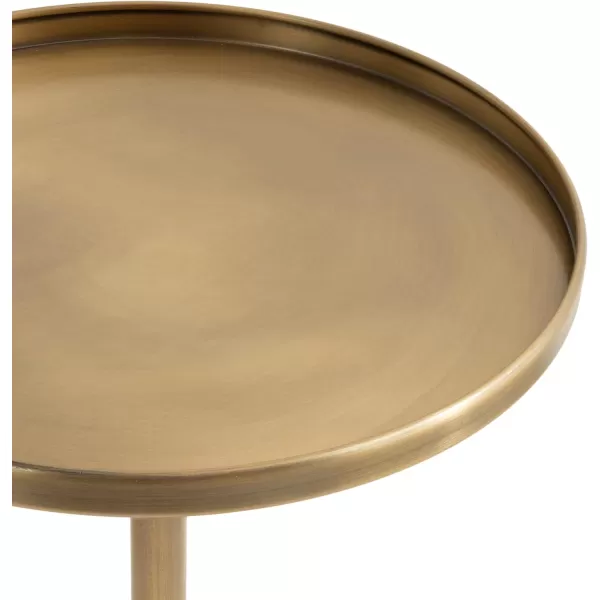 imageKate and Laurel Tira Elegant Round Side Table 14 x 24 Brass and Black Modern Glam Circle End Table for Use as Bedroom Nightstand or Living Room Table OptionGoldBlack