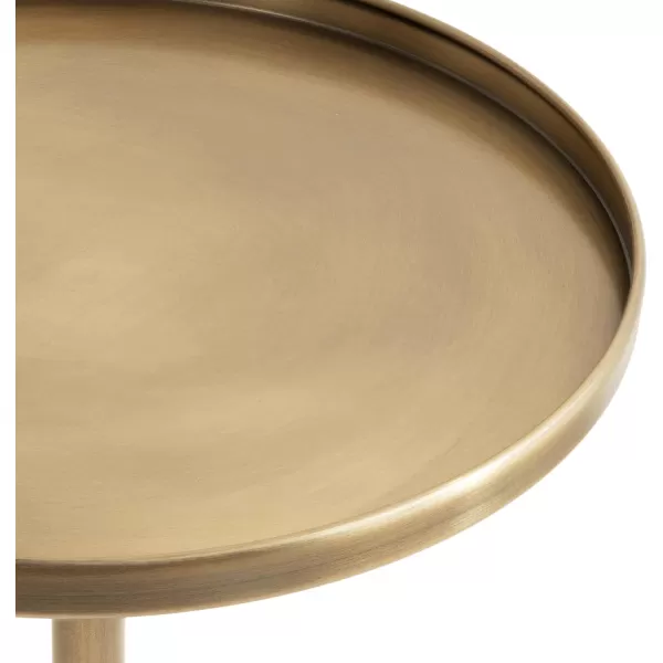imageKate and Laurel Tira Elegant Round Side Table 14 x 24 Brass and Black Modern Glam Circle End Table for Use as Bedroom Nightstand or Living Room Table OptionWalnut BrownGold