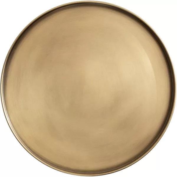 imageKate and Laurel Tira Elegant Round Side Table 14 x 24 Brass and Black Modern Glam Circle End Table for Use as Bedroom Nightstand or Living Room Table OptionWalnut BrownGold