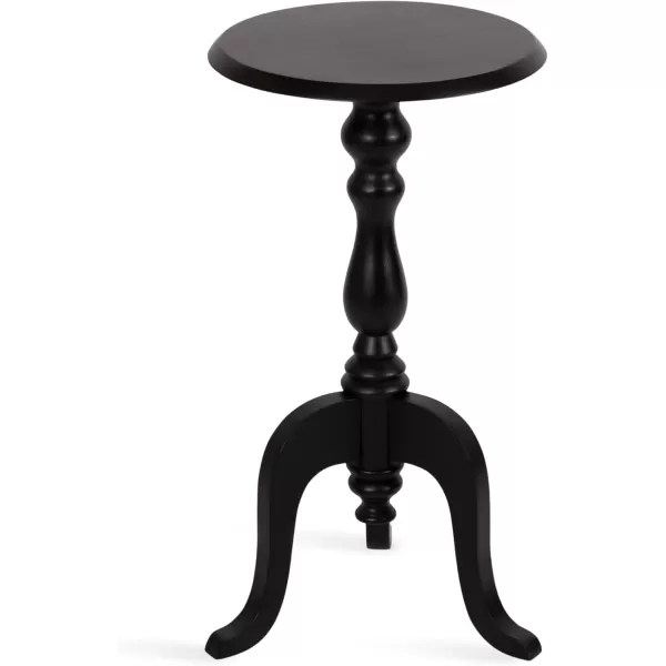imageKate and Laurel Tourneaux Traditional Wooden Round Side Table 16 x 26 Light Natural Elegant Vintage Pedestal Table for Use as Living Room End Table Indoor Plant Stand or Bedroom NightstandBlack
