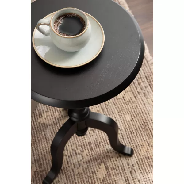 imageKate and Laurel Tourneaux Traditional Wooden Round Side Table 16 x 26 Light Natural Elegant Vintage Pedestal Table for Use as Living Room End Table Indoor Plant Stand or Bedroom NightstandBlack