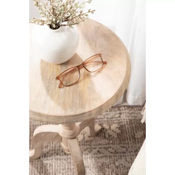 imageKate and Laurel Tourneaux Traditional Wooden Round Side Table 16 x 26 Light Natural Elegant Vintage Pedestal Table for Use as Living Room End Table Indoor Plant Stand or Bedroom NightstandNatural