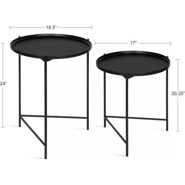 imageKate and Laurel Ulani Set of 2 Nested Round Metal End Tables BlackBlack