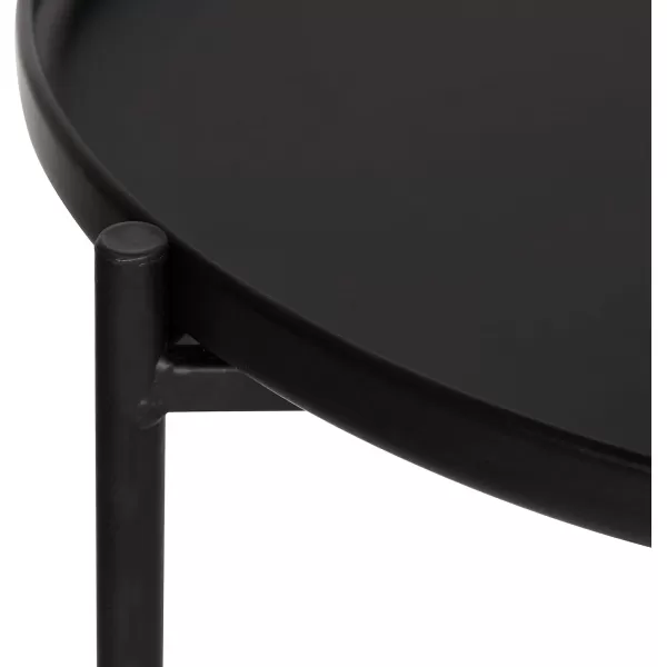 imageKate and Laurel Ulani Set of 2 Nested Round Metal End Tables BlackBlack