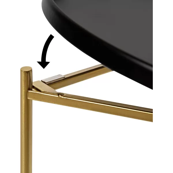 imageKate and Laurel Ulani Set of 2 Nested Round Metal End Tables BlackBlackGold