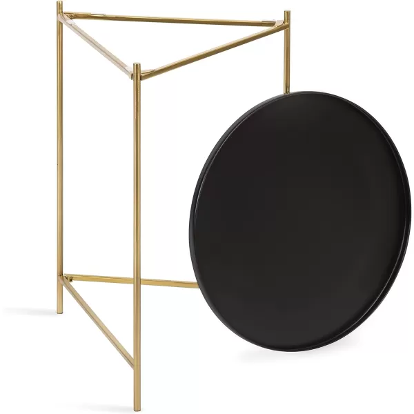 imageKate and Laurel Ulani Set of 2 Nested Round Metal End Tables BlackBlackGold