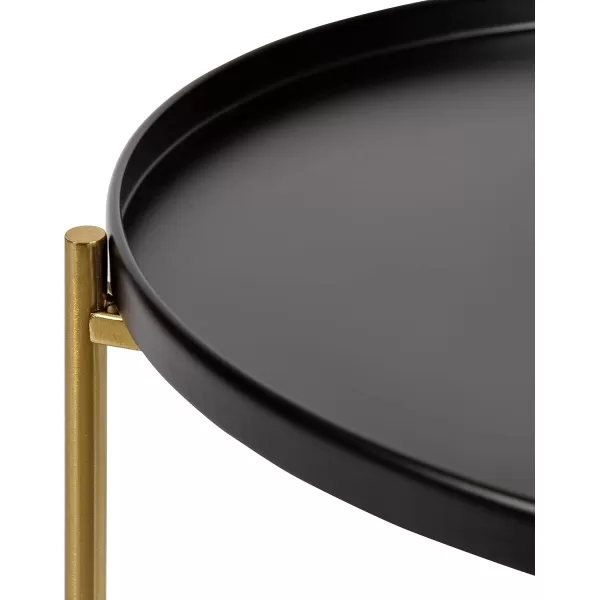 imageKate and Laurel Ulani Set of 2 Nested Round Metal End Tables BlackBlackGold