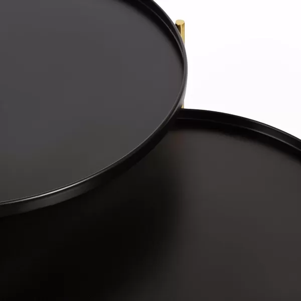 imageKate and Laurel Ulani Set of 2 Nested Round Metal End Tables BlackBlackGold