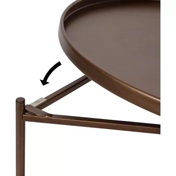 imageKate and Laurel Ulani Set of 2 Nested Round Metal End Tables BlackBronze