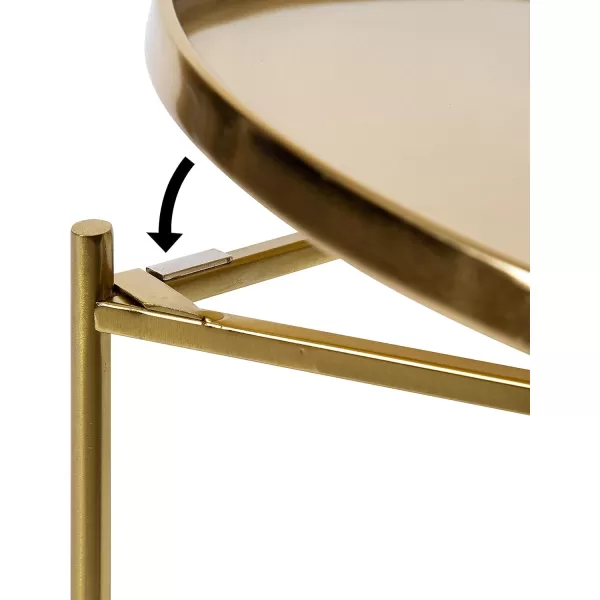 imageKate and Laurel Ulani Set of 2 Nested Round Metal End Tables BlackGold