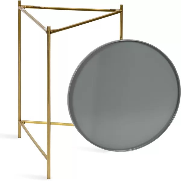 imageKate and Laurel Ulani Set of 2 Nested Round Metal End Tables BlackGrayGold