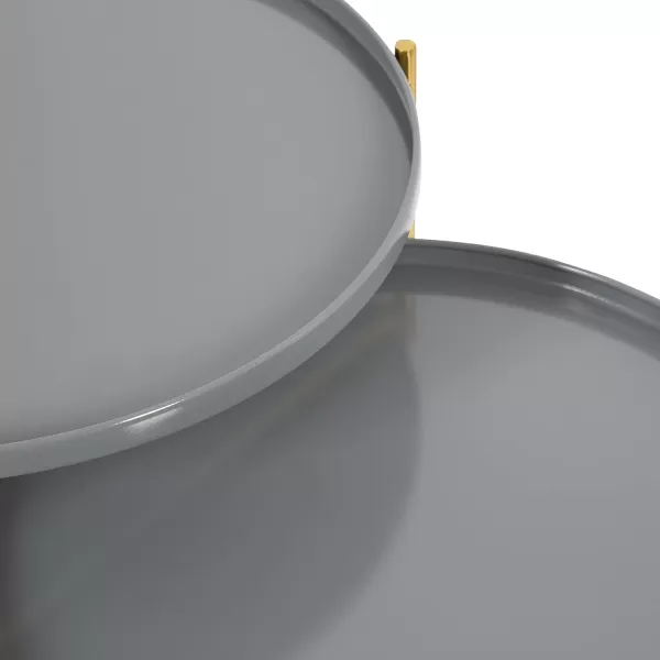 imageKate and Laurel Ulani Set of 2 Nested Round Metal End Tables BlackGrayGold