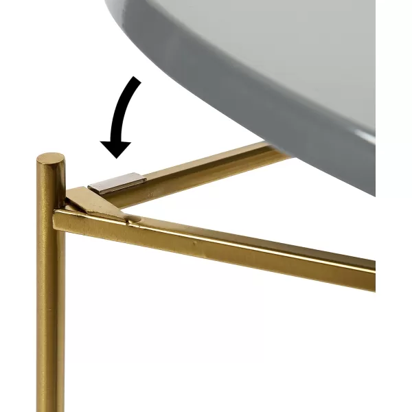 imageKate and Laurel Ulani Set of 2 Nested Round Metal End Tables BlackGrayGold