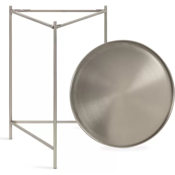 imageKate and Laurel Ulani Set of 2 Nested Round Metal End Tables BlackSilver