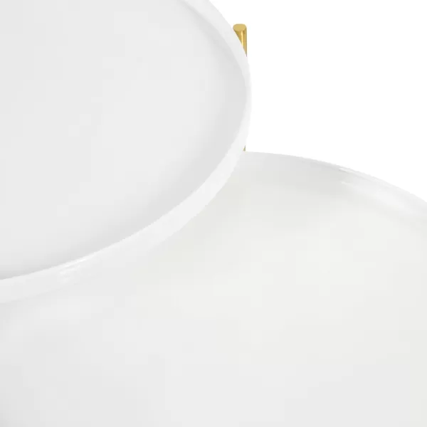 imageKate and Laurel Ulani Set of 2 Nested Round Metal End Tables BlackWhiteGold