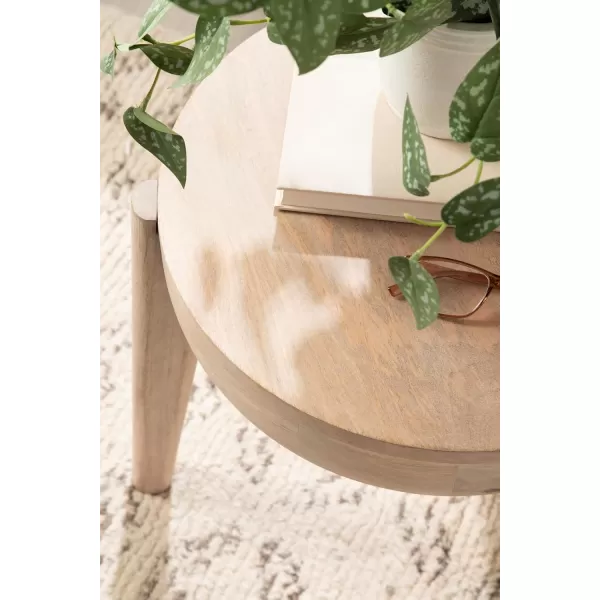 imageKate and Laurel Vola Transitional End Use as Bedside Nightstand Living Room Pedestal Table or Bedroom Vanity Stool 17x17x18 Natural