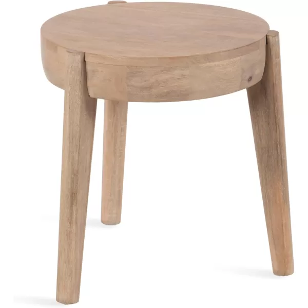 imageKate and Laurel Vola Transitional End Use as Bedside Nightstand Living Room Pedestal Table or Bedroom Vanity Stool 17x17x18 Natural
