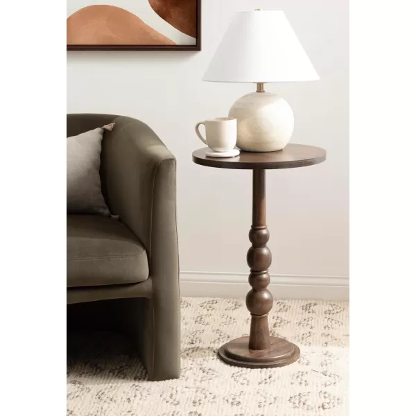 imageKate and Laurel Wegner Vintage Pedestal Use as Living Room End Table Plant Stand or Bedroom Nightstand 16x16x26 BrownBrown
