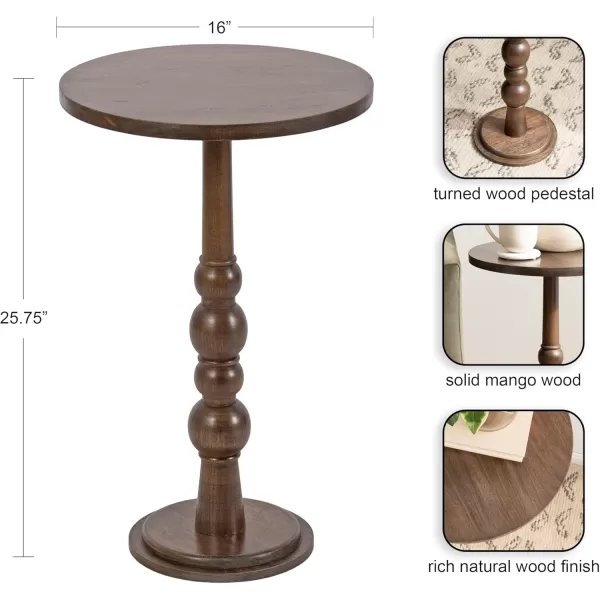 imageKate and Laurel Wegner Vintage Pedestal Use as Living Room End Table Plant Stand or Bedroom Nightstand 16x16x26 BrownBrown