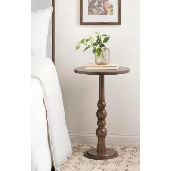 imageKate and Laurel Wegner Vintage Pedestal Use as Living Room End Table Plant Stand or Bedroom Nightstand 16x16x26 BrownBrown