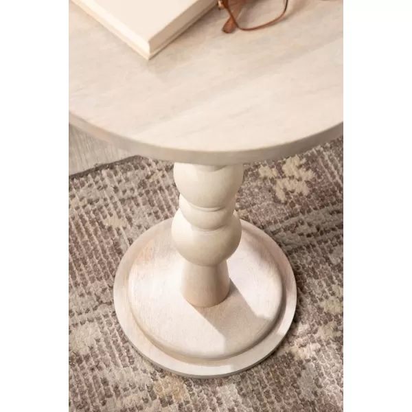 imageKate and Laurel Wegner Vintage Pedestal Use as Living Room End Table Plant Stand or Bedroom Nightstand 16x16x26 BrownWhite