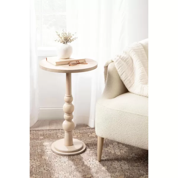 imageKate and Laurel Wegner Vintage Pedestal Use as Living Room End Table Plant Stand or Bedroom Nightstand 16x16x26 BrownWhite