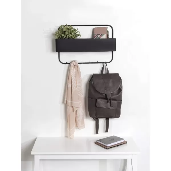 imageKate and Laurel Yeager Modern Pocket Wall Organizer 21 x 14 Black Decorative Mail and Key Holder for Wall