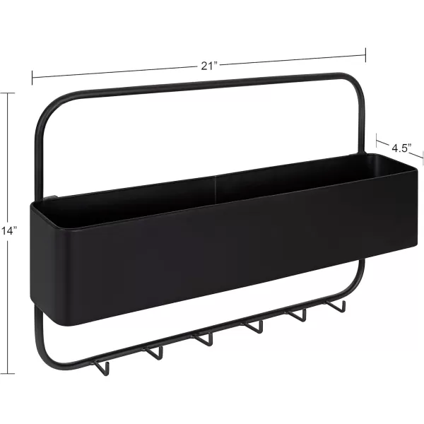 imageKate and Laurel Yeager Modern Pocket Wall Organizer 21 x 14 Black Decorative Mail and Key Holder for Wall