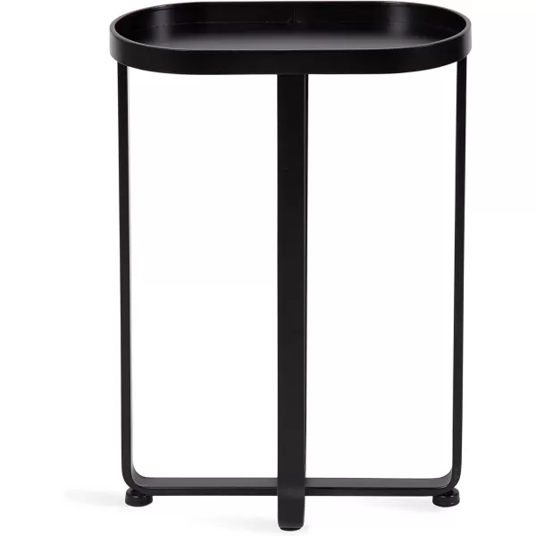 imageKate and Laurel Zabel Capsule Narrow Metal Side Table 17 x 9 x 24 Bronze and Black Transitional Slim Rounded Oval End Table for Small Spaces and Display