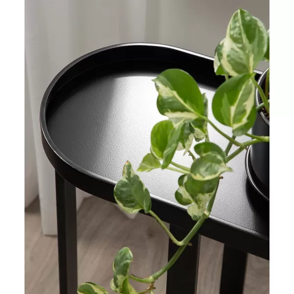 imageKate and Laurel Zabel Capsule Narrow Metal Side Table 17 x 9 x 24 Bronze and Black Transitional Slim Rounded Oval End Table for Small Spaces and Display