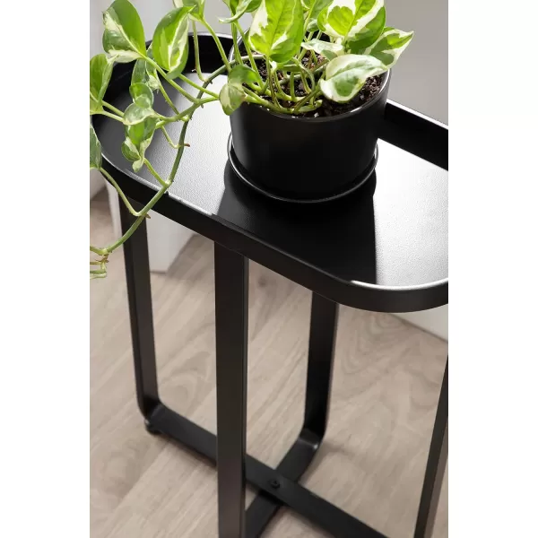 imageKate and Laurel Zabel Capsule Narrow Metal Side Table 17 x 9 x 24 Bronze and Black Transitional Slim Rounded Oval End Table for Small Spaces and Display